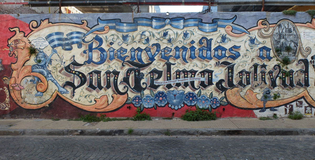 Buenos Aires mural Bienvenidos a San Telmo