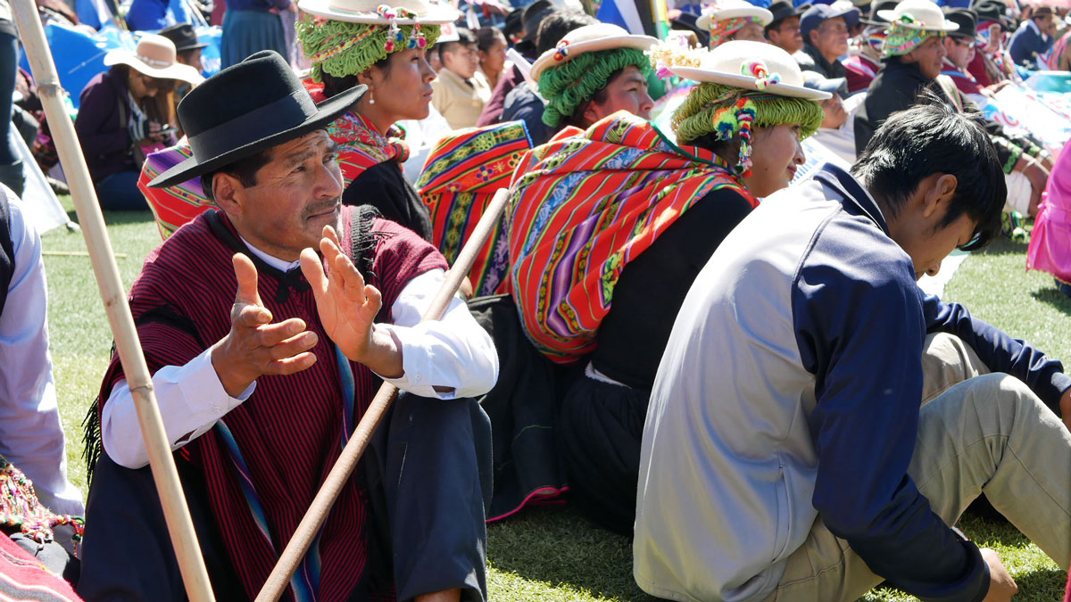 Bolivie Tarabuco dia revolución agraria homme discours evo morales