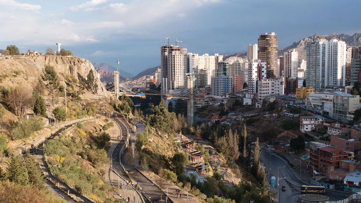 La Paz Bolivie immeubles routes d'accès