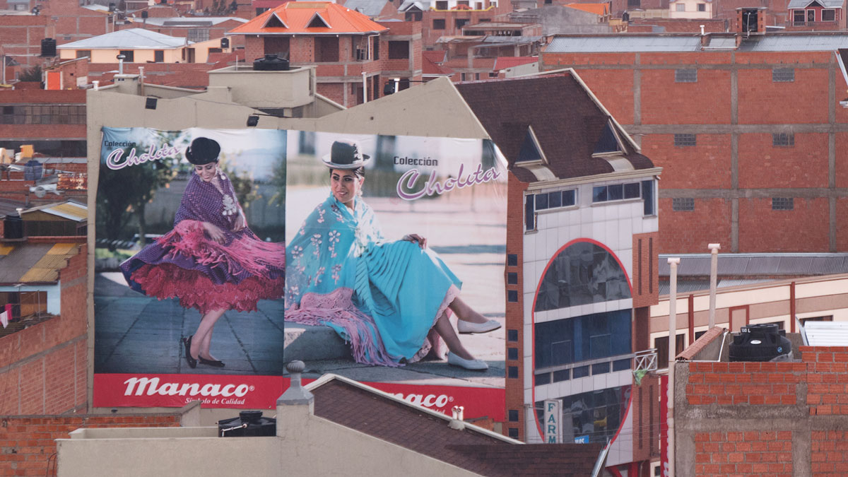 Bolivie publicité collection vêtements Cholitas